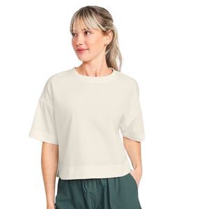 Old Navy StretchTech Crop T-Shirt Cream Cozy Cashmere Medium